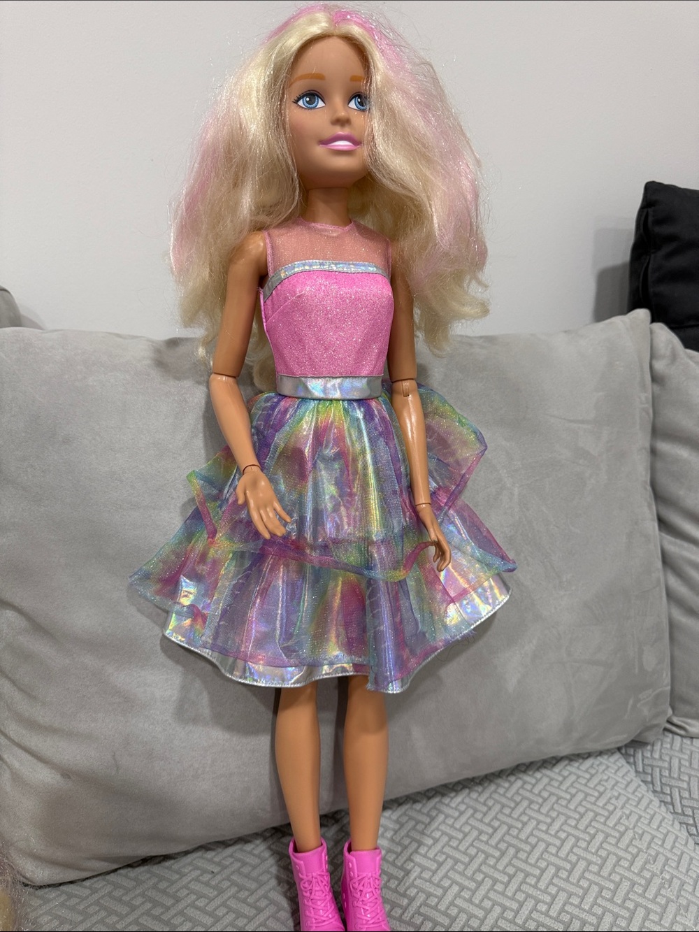 Barbie Just Play Mattel My Size Best Friend 28” Inch Tall Blonde Rainbow Sparkle